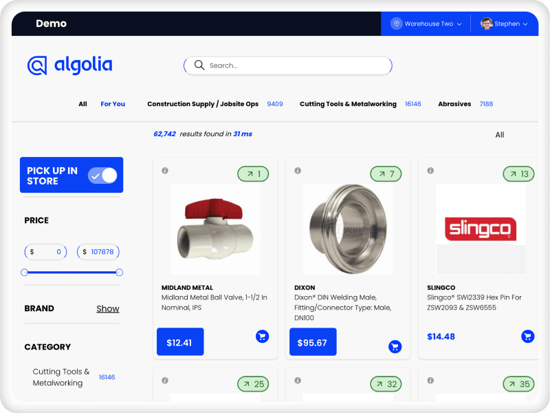 B2B search with AI personalization